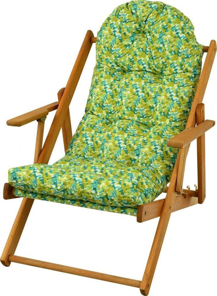 AMPO Sonnenliege aus Holz Gartensessel Gartenliege Holz, Gartenkissen Polsterkissen