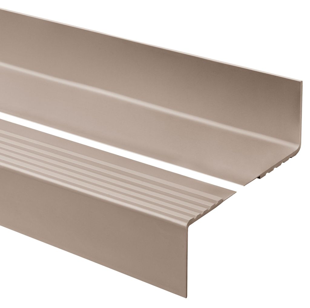Treppenkantenprofil 40x60 mm, Treppenprofil PVC für Treppenstufen, Treppenkantenschutz mit Rillen, Antirutsch, RDD, beige, 150 cm - Quest