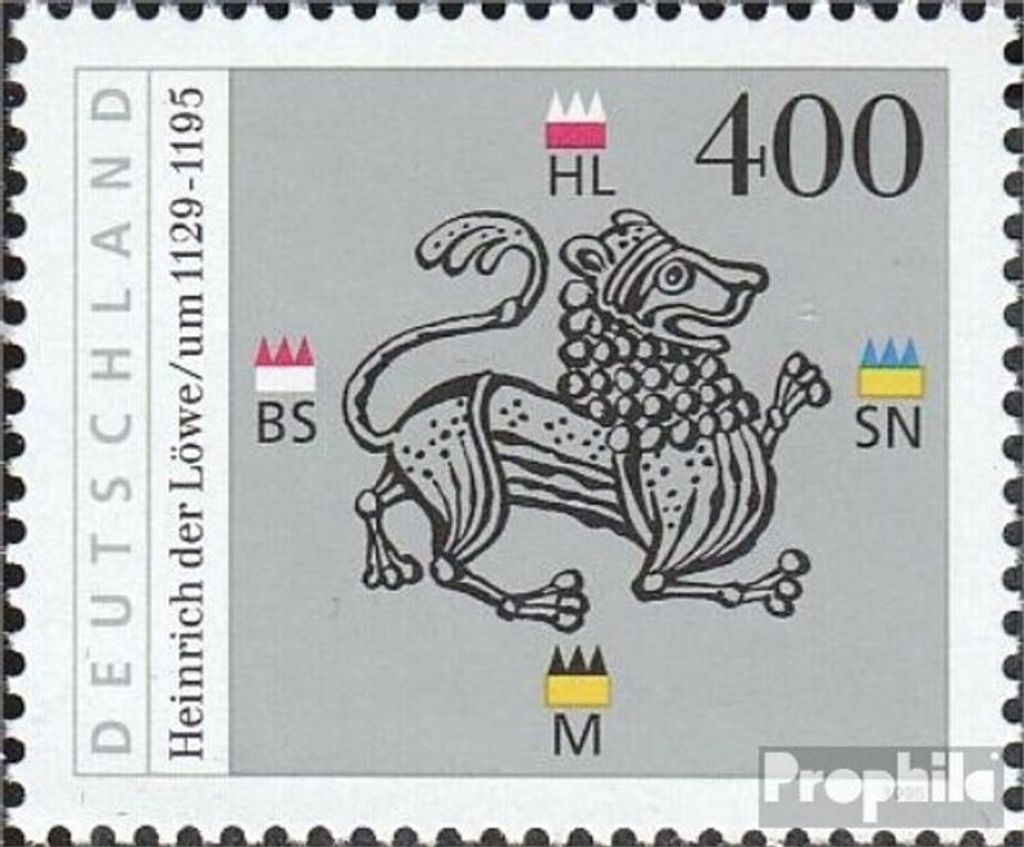 Briefmarken BRD (BR.Deutschland) 1995 Mi 1805 (kompl.Ausgabe) postfrisch 800.Todestag von Heinrich dem Löwen