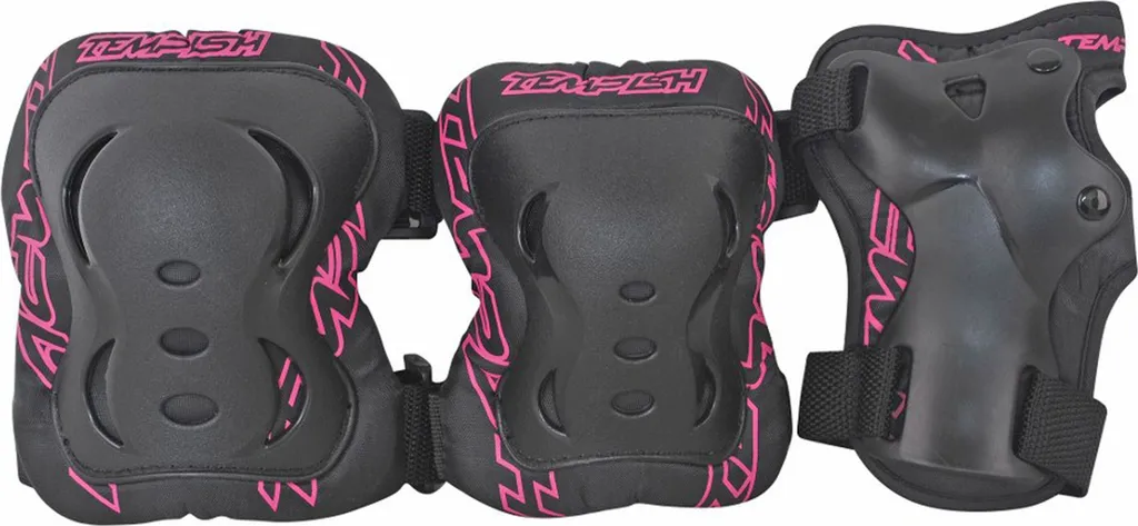 Tempish FID Set de Protection 3 Pièces Femmes Noir et Rose - Taille S