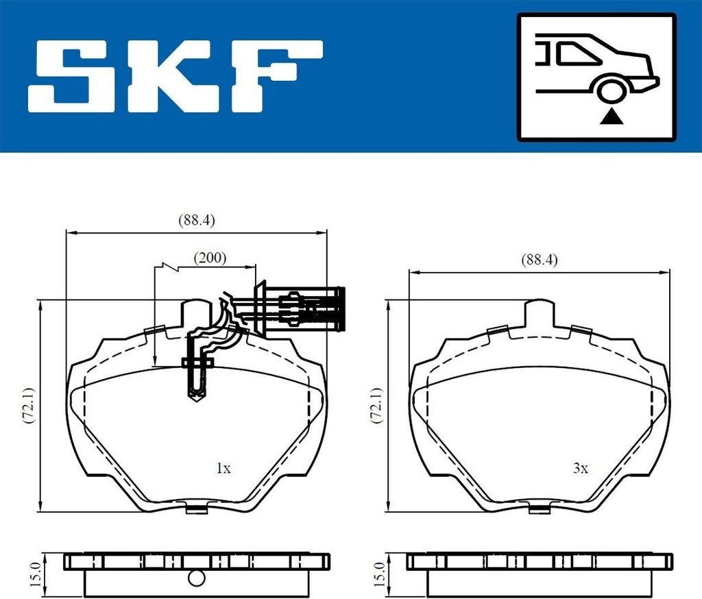 SKF VKBP 90506 E Bremsbelagsatz, Scheibenbremse OE LR032954 kompatibel mit Defender, Discovery, Range Rover
