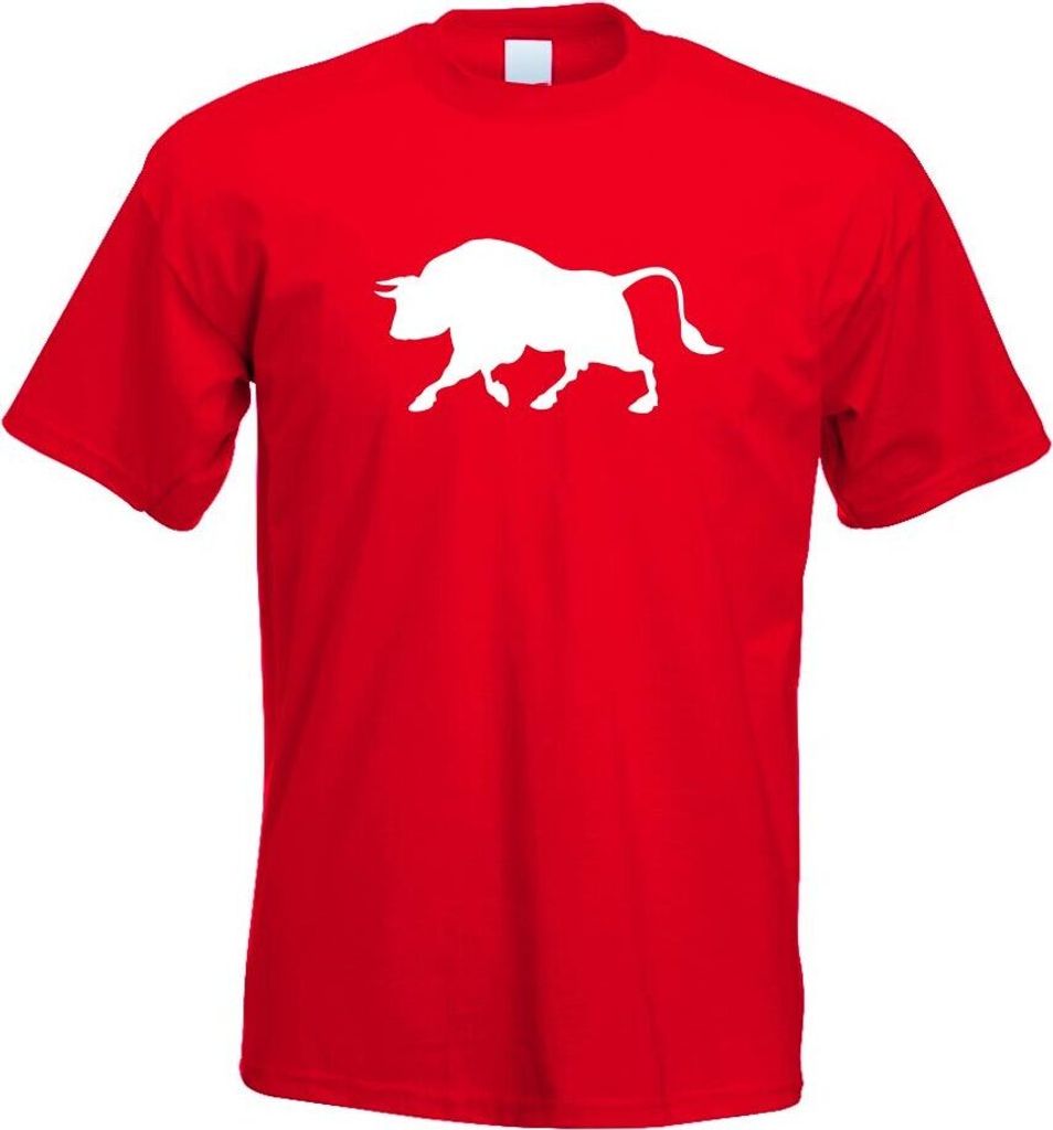 Kiwistar - T-Shirt - rot - Stier Motiv 2 - Bulle - Hausrind Herren Funshirt Bedruckt Design Sprüche Spruch Motive - mit Motiv Bedruckt - Funshirt ...