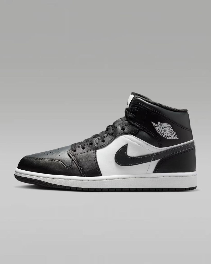 NIKE AIR JORDAN 1 MID Herren Schwarz Sneakers Sportschuhe Leder (DQ8426-010)