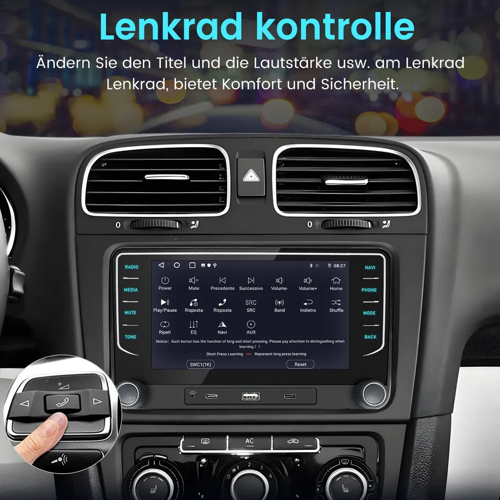Offerta Autoradio Android 128GB VW Golf Passat CarPlay Wireless GPS - 10
