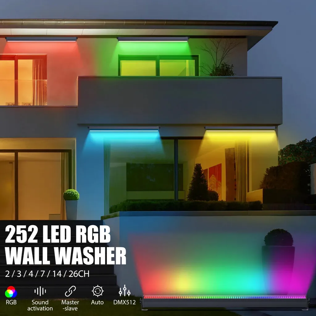 Lèche-mur LED Linéaire DMX 252 LED pour Décoration Intérieure - Pack x2