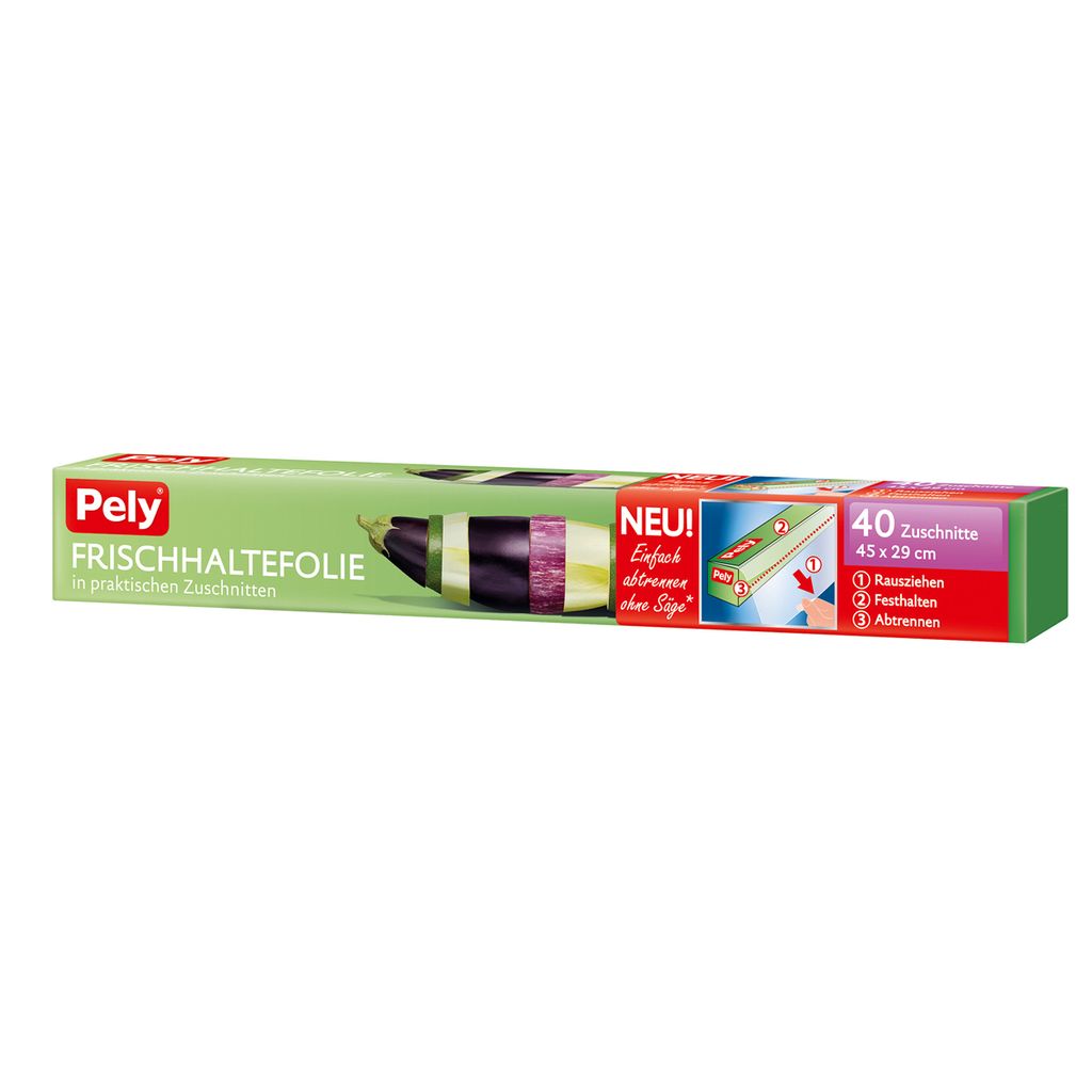 Pely Frischhaltefolie in praktischen Zuschnitten 45x29cm 40 Stück