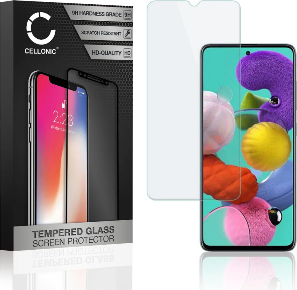 Vetro temperato 9H CELLONIC compatibile con Samsung Galaxy A51 (SM-A515) (2.5D 9H, screen protector glass pellicola protettiva per telefono smartphone
