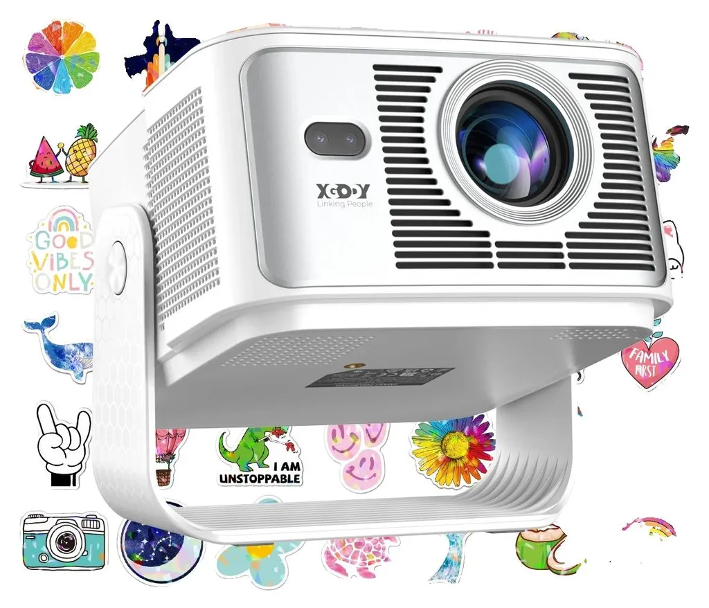 Projecteur 1080p Native avec Correction Auto et Support Gimbal Stable