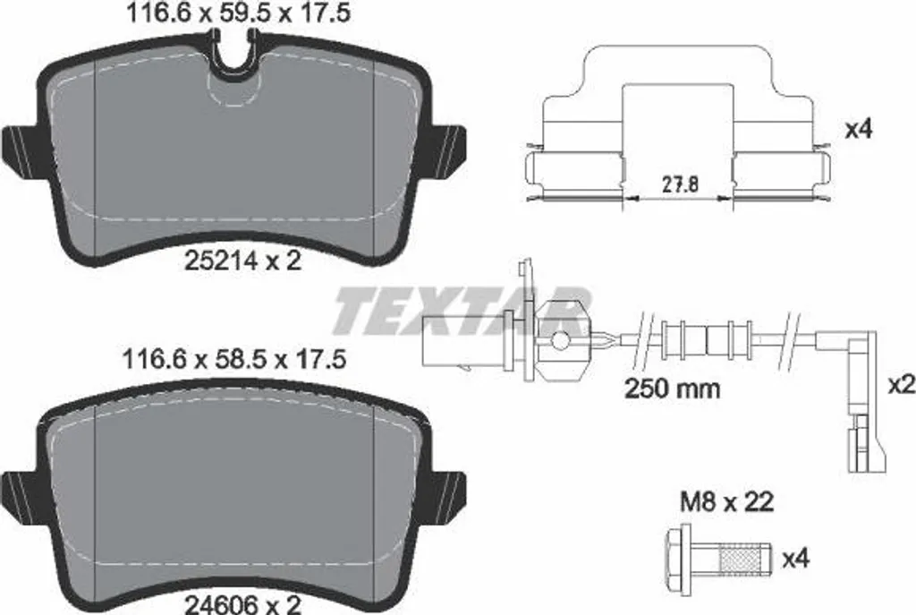 Stop aux bruits de freinage : Plaquettes Textar 4H0698451C pour Audi A8
