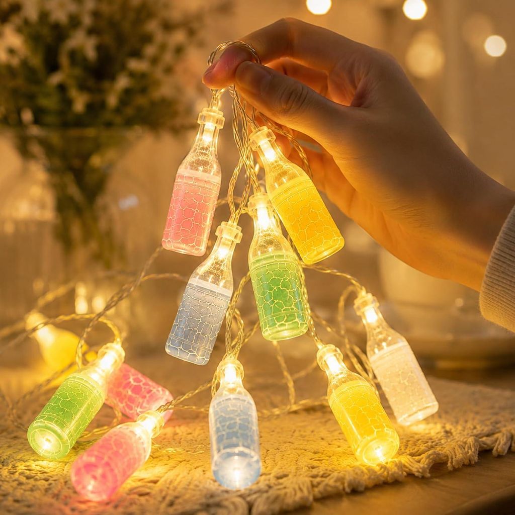 1.5M LED Flaschen Lichterkette USB Bierglas Beleuchtung