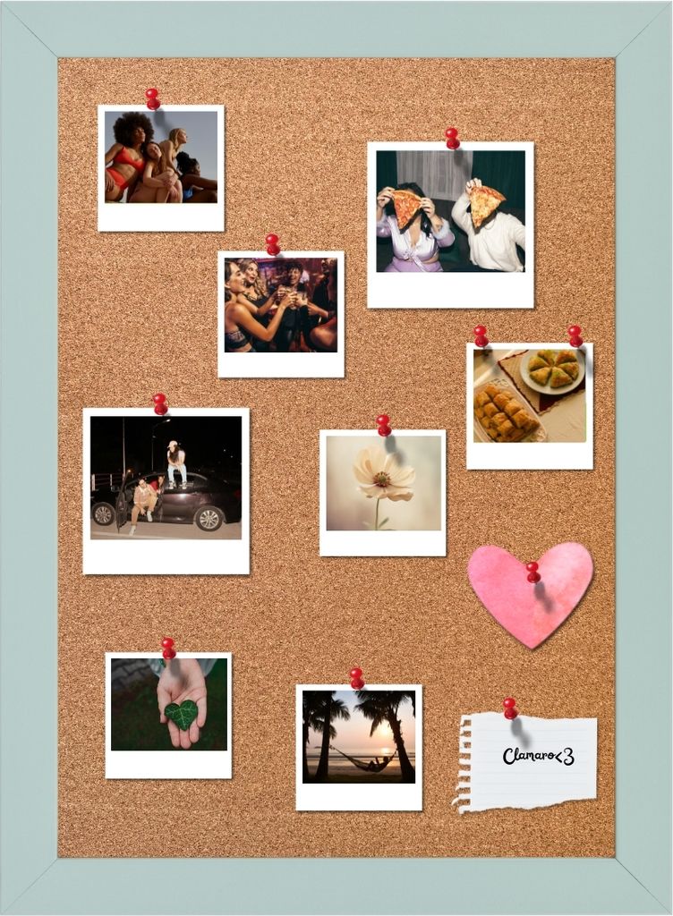 Kork Memo Pinnwand – Pinboard Korktafel Pinnbrett mit 10 Stecknadeln Clamaro, Farbe M30:Graublau, Größe:80x40