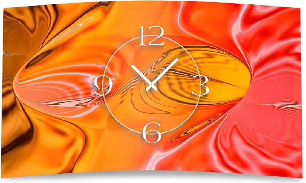 Orologio da parete astratto di design albicocca pesca arancio orologio da parete moderno design silenzioso senza ticchettio dixtime 3D-0229