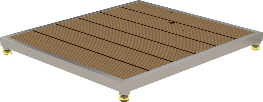 Eichenwald Modell 70 WPC Plattform für Solarduschen in Hellbraun