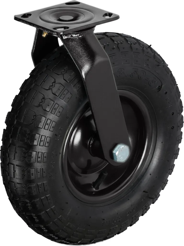 Roues de transport gonflables Relaxdays pivotantes pour chariots