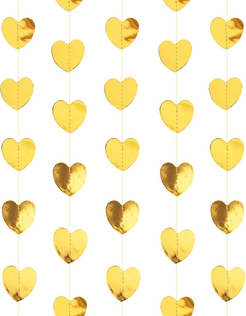 Oblique Unique Deckenhänger Herz Girlande JGA Hochzeit Valentinstag Geburtstag Party Deko - gold