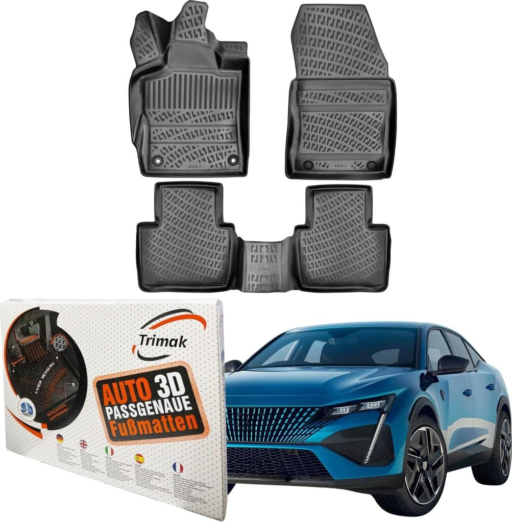 Trimak Autofußmatten kompatibel mit Peugeot 4008 Auto Allwetter Gummimatten