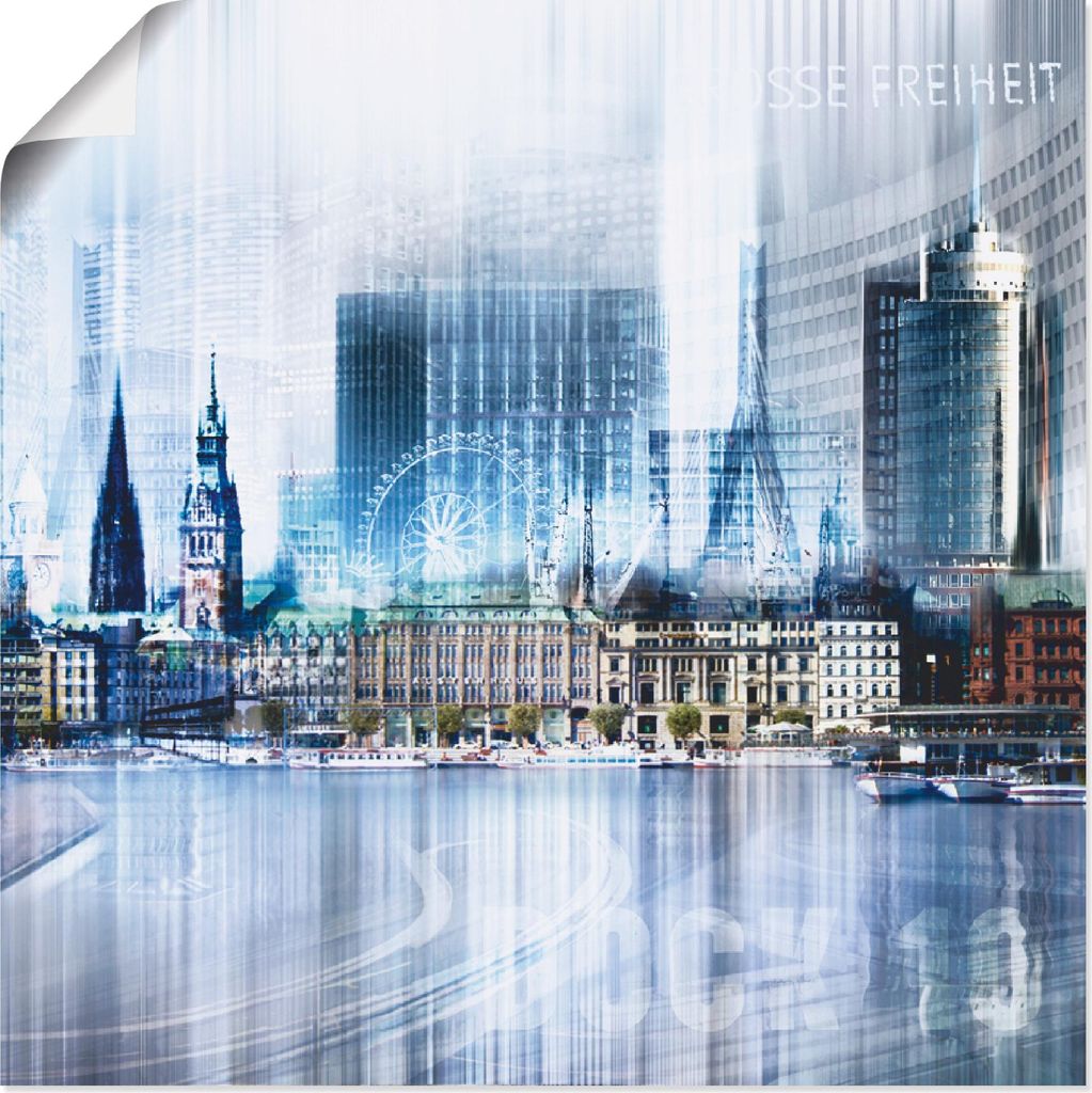 ARTland Poster Hamburg Abstrakte Collage Größe: 70x70 cm
