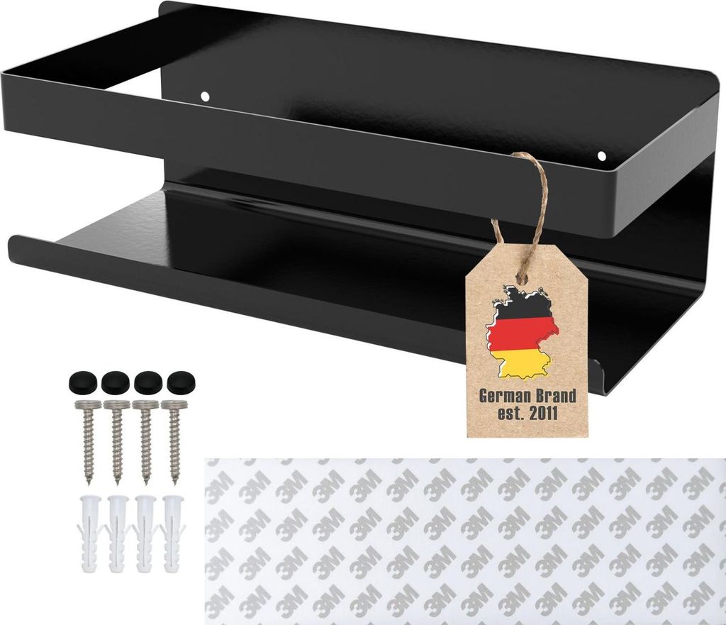 Intirilife selbstklebendes Duschregal in Schwarz - 23 x Produktbild 