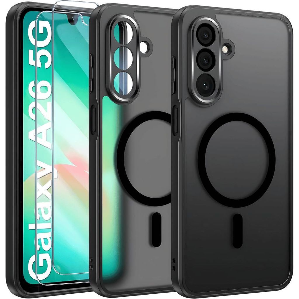 Hülle + 2X Schutzglas für Samsung Galaxy A26 5G Panzerfolie MagSafe Case Cover Full 9H