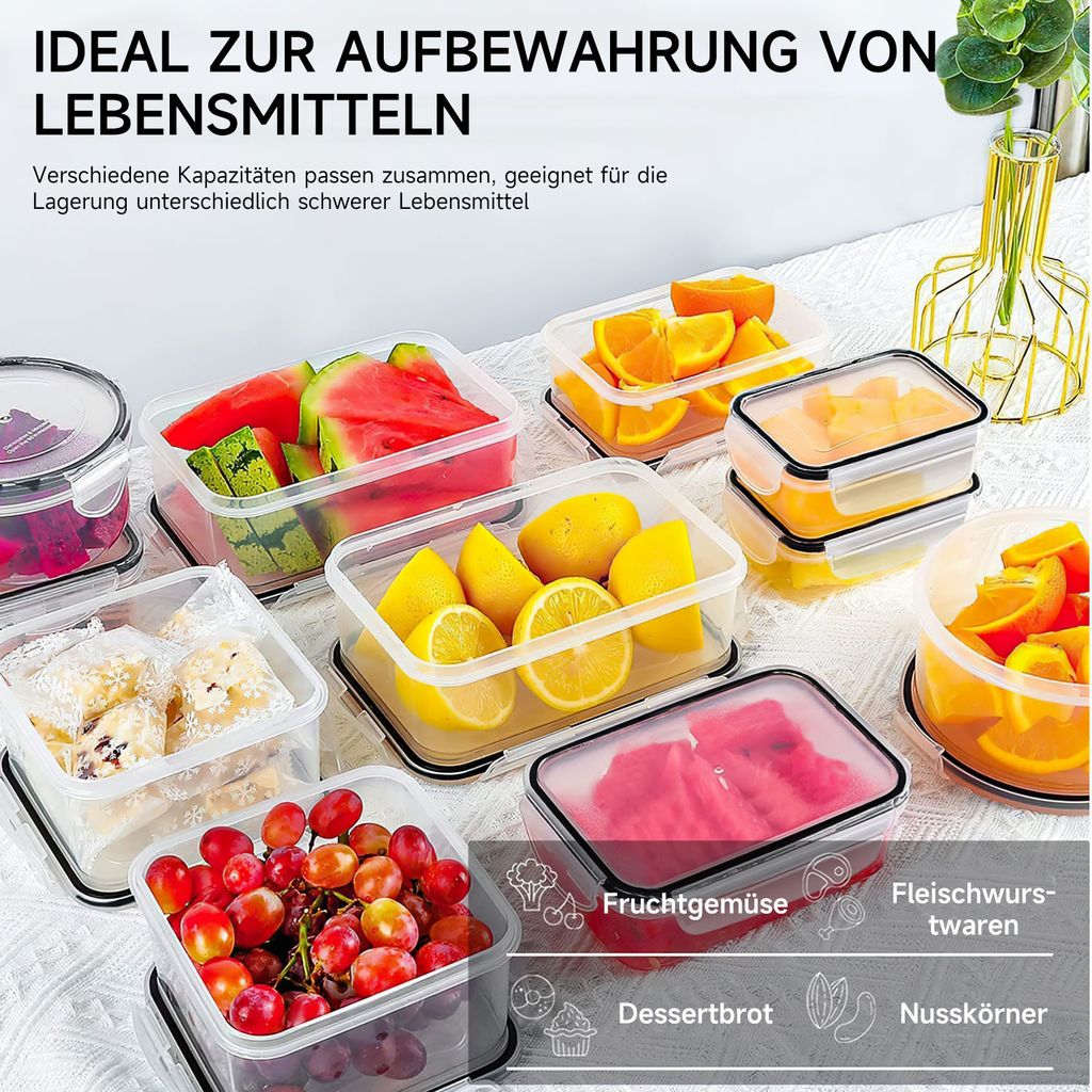 Frischhaltedose 24 Stück Dosen Set mit Deckel Vorratsdosen Produktbild 2
