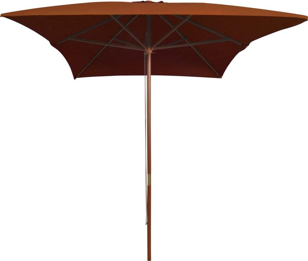 vidaXL Sonnenschirm mit Holz-Mast 200x300 cm Terrakotta