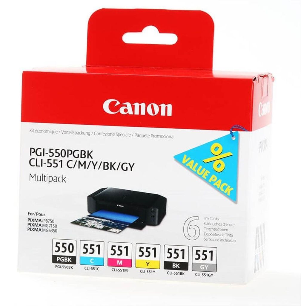 Canon PGI-550/CLI-551 Multipack PGBK/C/M/Y/BK/GY Obrázok produktu 