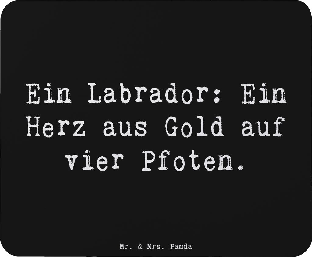 Mr. & Mrs. Panda Mauspad Spruch Labrador Herz - Schwarz - Geschenk, Apportieren, Hunderassen Pflege, Mousepad, kinderfreundlich, laptop, pc, Hunder...