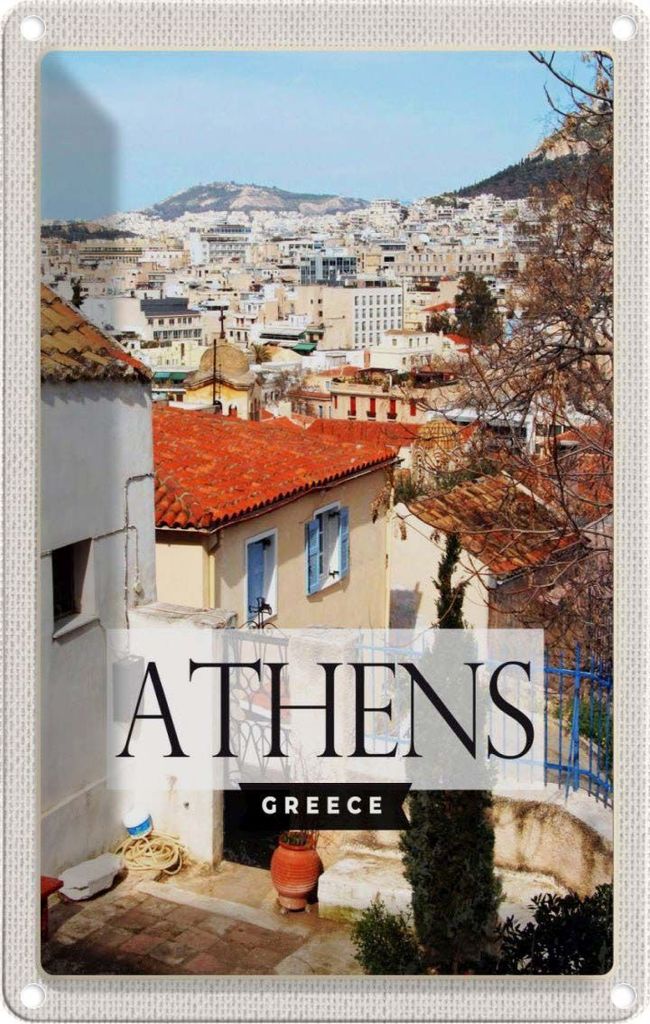 vianmo Blechschild 30x20 cm Athens Greece Stadt Reiseziel Bildmotiv Reisemotiv Abenteuer Reisen Urlaub