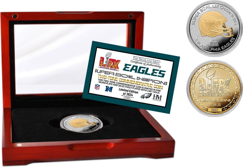 Super Bowl LIX Philadelphia Eagles Flip Coin Münze 39mm