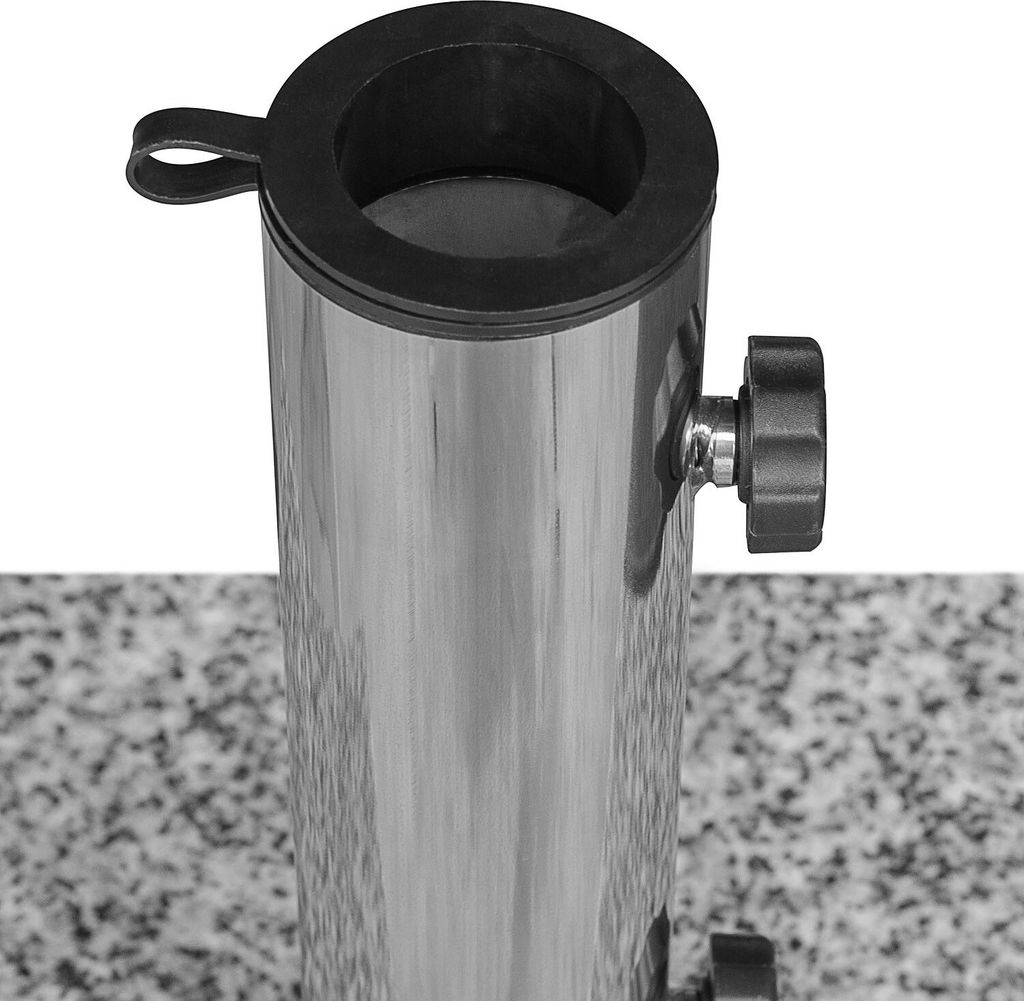 anndora Sonnenschirmständer heller Granit - 55kg rollbar Teleskopgriff hellgrau - Hellgrau