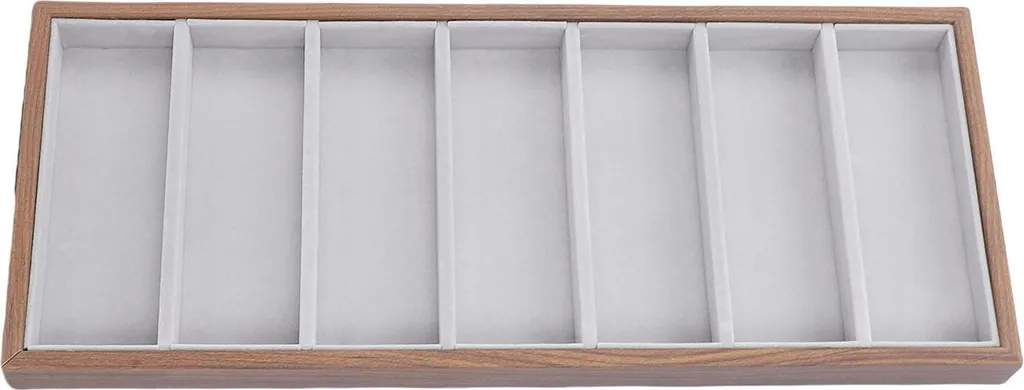 Plateau de Rangement Anti-Rayures Lunettes et Bijoux 7 Slots en Velours