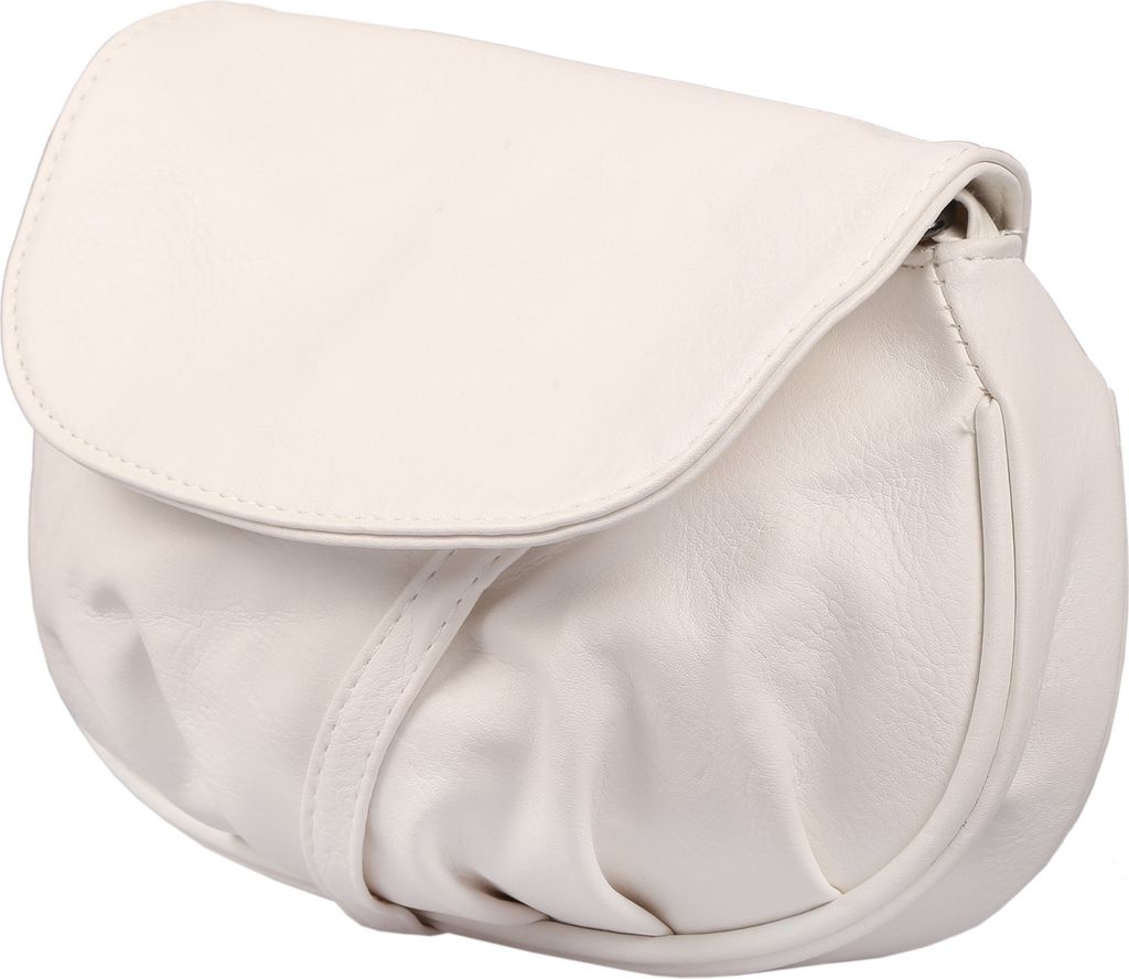 Schultertasche Abendtasche Umhängetasche Überschlagtasche Kunstleder 19x15x6cm Weiß