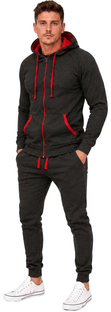 Herren Freizeitanzug Jogginganzug Sweatwear 704   Antra-Rot Produktbild 