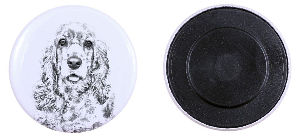 Amerikanischer Cocker Spaniel, American Cocker Spaniel Magnet mit einem Hundepfotenabdruck, außergewöhnlich leicht, starker Magnet, handgefertigt...