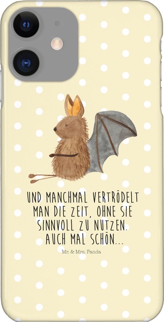 Mr. & Mrs. Panda Iphone 11 Handyhülle Fledermaus Sitzen - Gelb Pastell - Geschenk, Gute Laune, Handy Schutzhülle, Smartphone Hülle, Motivation, ...