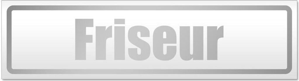 Kiwistar Friseur Magnetschild Schild magnetisch - 30cm Silber - Magnetfolie für Auto PKW Kfz