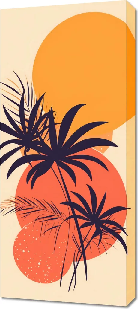 Déco Murale pour Grand Mur Vide Coucher de Soleil Tropical 40 x 90 cm