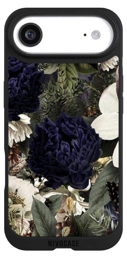 NIVOCASE Handyhülle für Apple iPhone Air Hülle NIVOpure Case Schwarz Blumen Utart Vintage