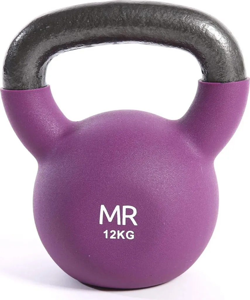 Kettlebell 12 kg Fonte Violette avec Poignée Large et Base Stable
