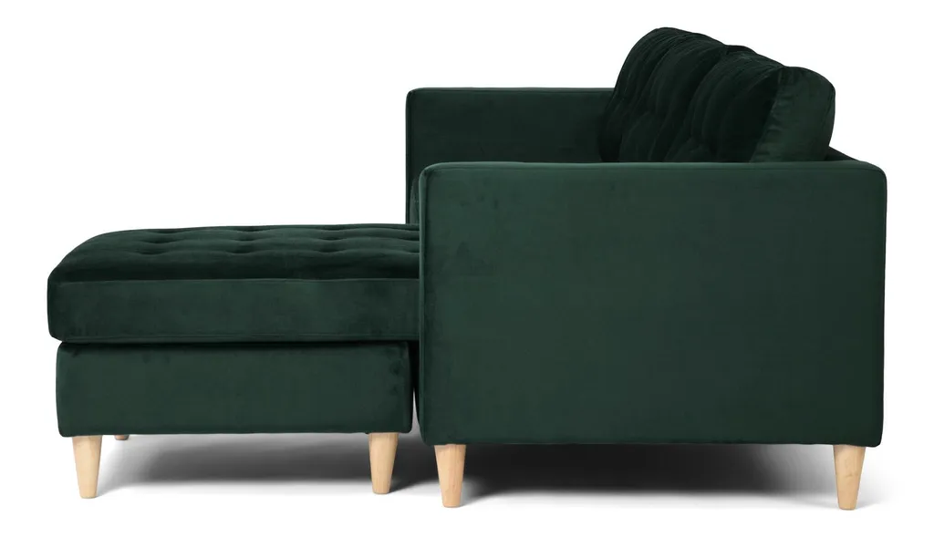 Canapé modulable Marino BA1, solution gain de place en velours vert chic