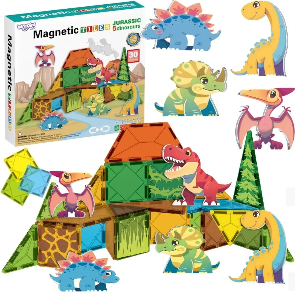 Blocs de construction aimantés anti-frustration Woopie Dino 30 el