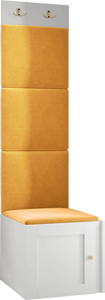 MIRJAN24 Garderoben-Set Orion Ramiro XXII, Schuhschrank 1D, Kleiderhakenbrett, 4x Paneel 42x42, 2 Kleiderhaken für Kleidung, Metallgriffe (Farbe: ...