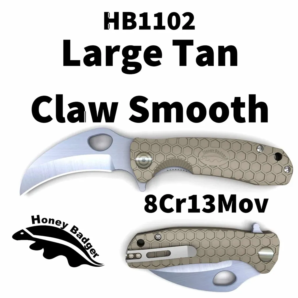 Couteau Pliant Tactique Claw Large Tan HB1102 Plain Edge Ergonomique