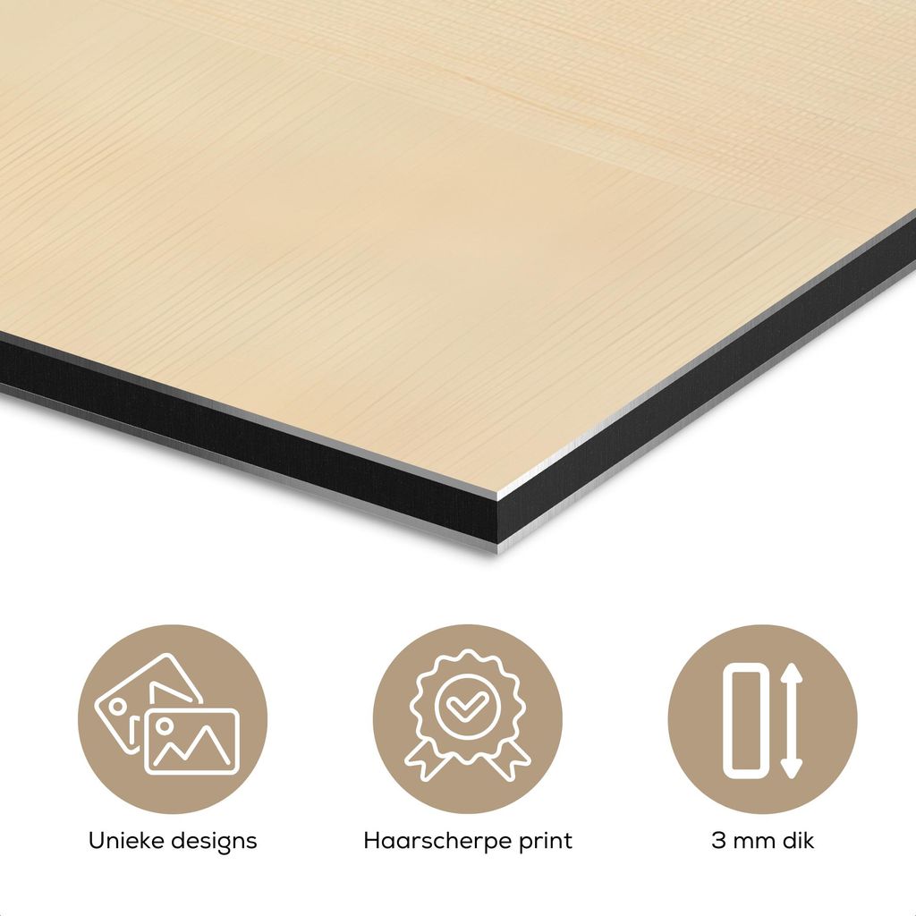 MuchoWow Wanddekoration Metall Metallbild Wandkunst 150x100 cm Schwarz - Blätter - Streifen - Minimalistisch MuchoWow Aluminium Gemälde - Alu Dib...