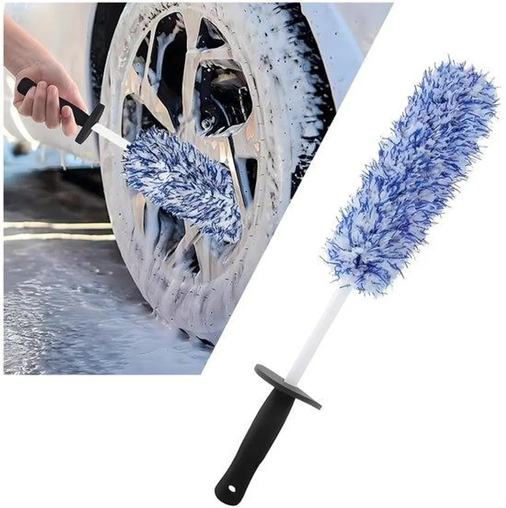 Brosse jante anti-rayures microfibre pour roues délicates et vernis