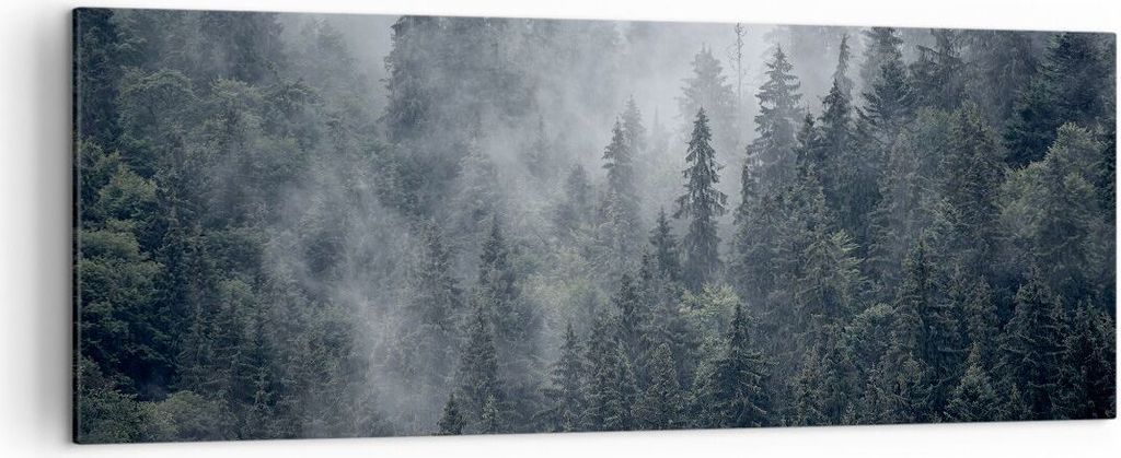 Bild auf Leinwand - Leinwandbild - Wald Baum Natur - 140x50cm - Wand Bild - Wanddeko - Wandbilder - Leinwanddruck - Bilder - Kunstdruck - Wanddekor...