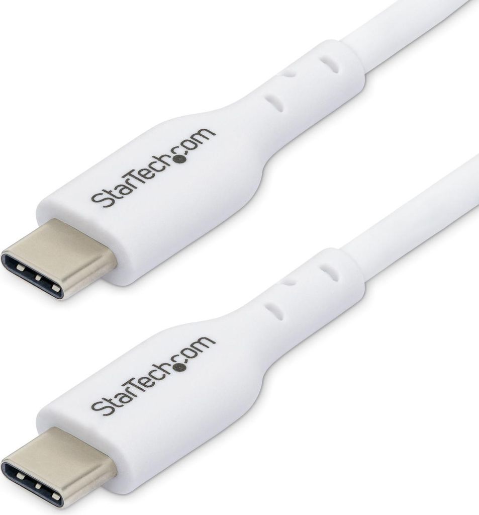 StarTech.com 1m USB-C-Ladekabel, Laden und Synchronisieren, 60W (3A) Power Delivery, USB 2.0 Laptop-Ladekabel, Weiß - USB C Ladekabel