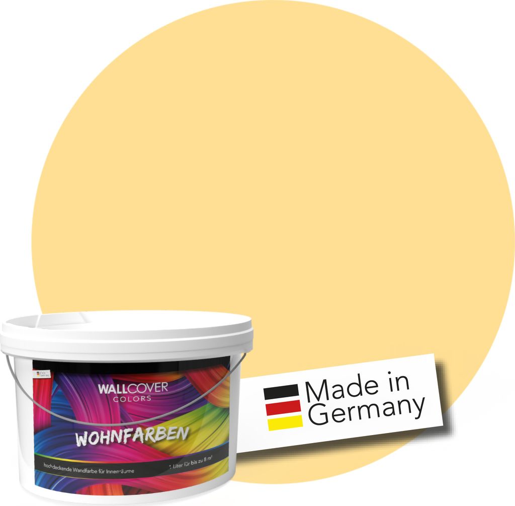 WALLCOVER Wandfarbe Gelb Gold Hochdeckend Klasse 1 Matt 2,5L für 20 m²