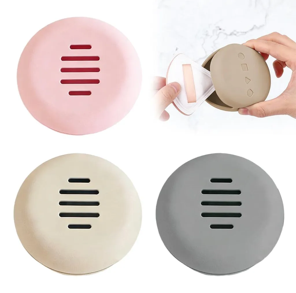Rangement éponge maquillage en silicone souple et incassable 3 pièces