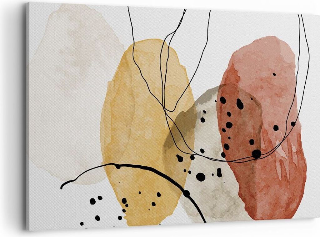 Bild auf Leinwand - Leinwandbild - Einteilig - Aquarell Abstraktion Formen - 100x70cm - Wand Bild - Wanddeko - Wandbilder - Leinwanddruck - Bilder ...